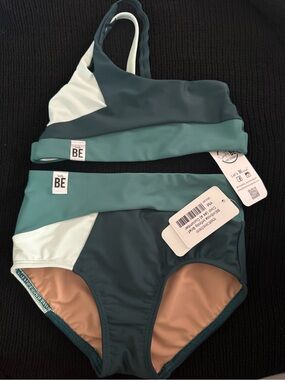 CM Simply Be Teal & Seafoam Colorblock Kids Matching Set